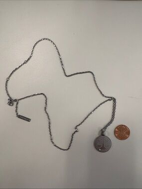 Silver Libra Coin Pendant Necklace